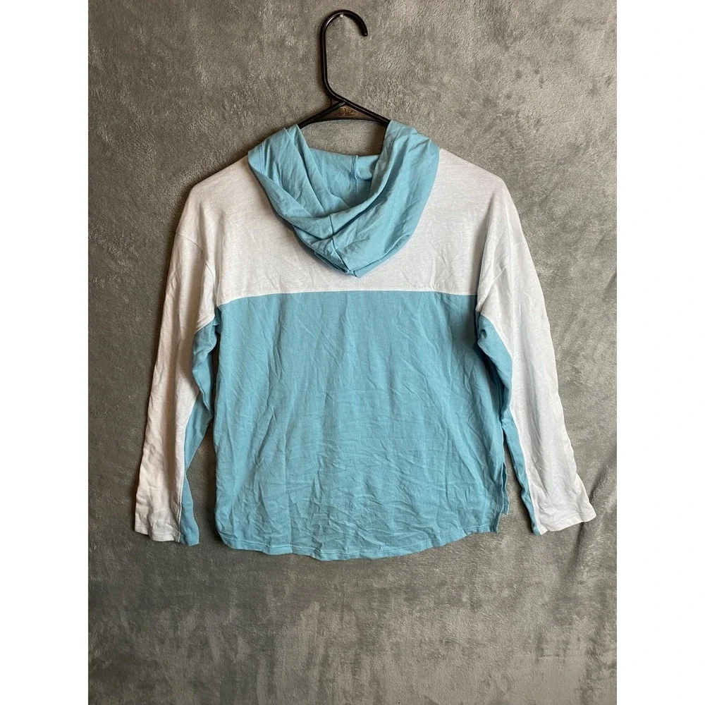 Under Armour Youth Large Hoodie Blue White HeatGear Loose Fit